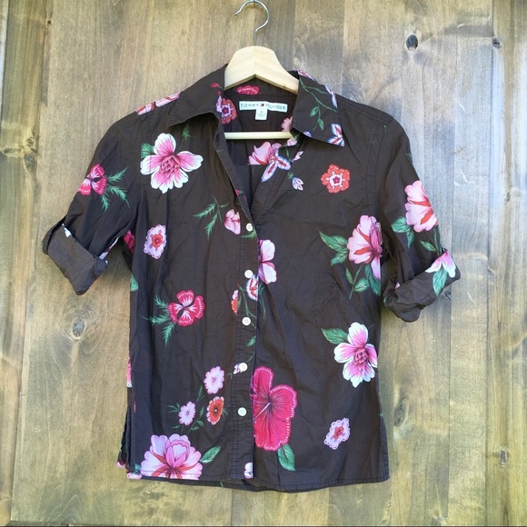 Tommy Hilfiger Hibiscus print shirt 🌺 - Picture 2 of 4